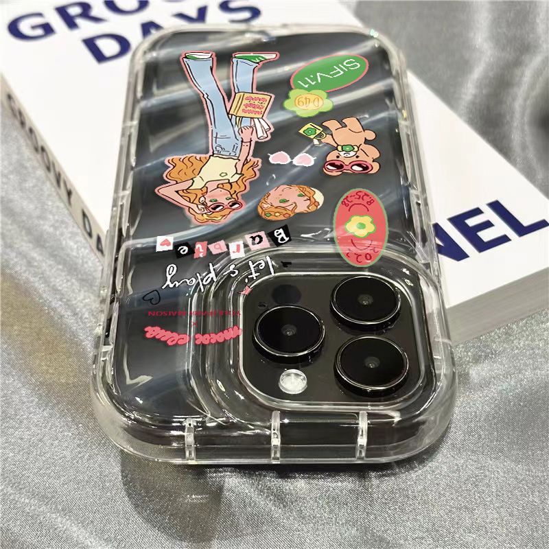 Ốp Điện Thoại Mềm Trong Suốt Hình Cô Gái Dễ Thương Cho iPhone14promax 1312 / 11 7 / 8plus xr