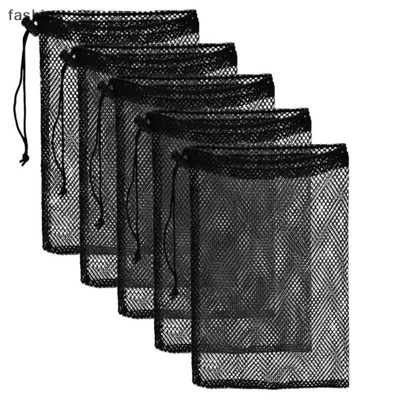 Lưới thứ bao nylon bền dây rút túi giặt rửa Đồ chơi bãi biển du lịch VN