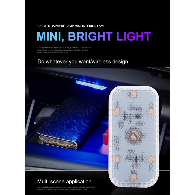 Đèn LED Mini Không Dây Cảm Ứng Chạm Để Đọc Sách Gắn Trần Xe Hơi