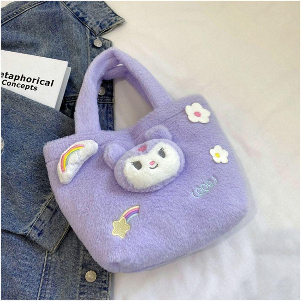 DARNELL Túi Đeo Chéo Vai Bằng Vải Bông Kích Thước Lớn Họa Tiết Kuromi Cinnamoroll Hoạt Hình