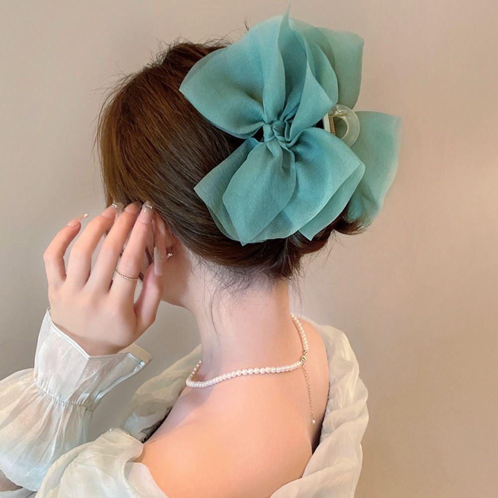 Epoch Kẹp Càng Cua Vải Tuyn Màu Trơn Thời Trang Dành Cho Nữ