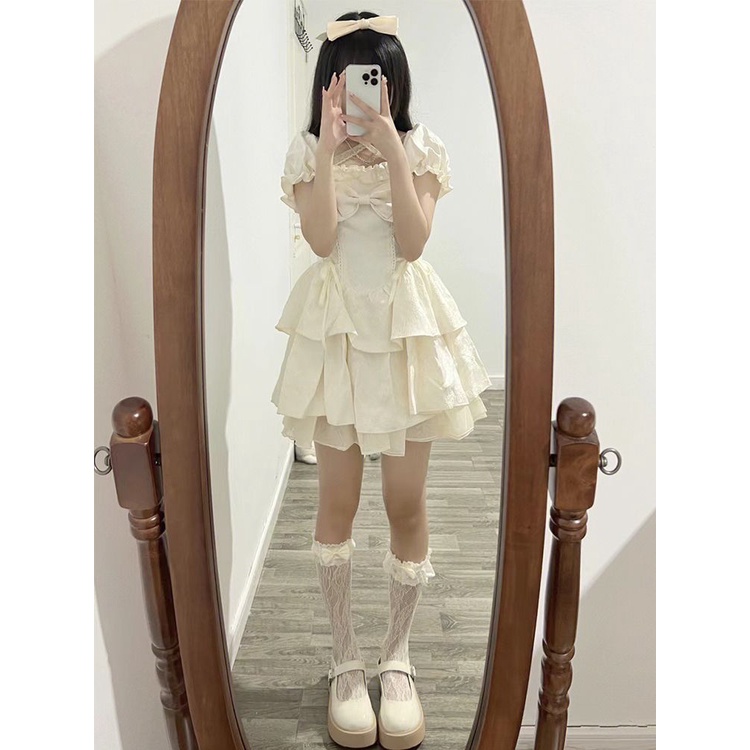 Đầm Ôm Dáng Cột Dây Nơ Ghép Hình Trái Tim Ngọt Ngào Mùa Hè Cho Nữ Sinh