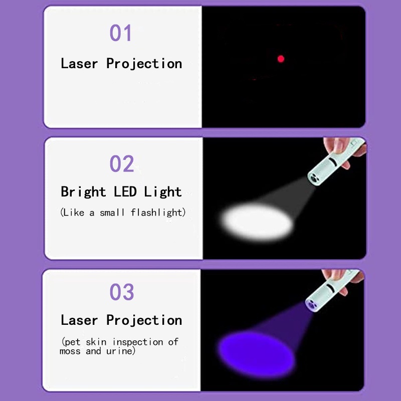 Đồ Chơi Đèn Pin laser Mini Đa Năng 3 Trong 1 Cho Thú Cưng