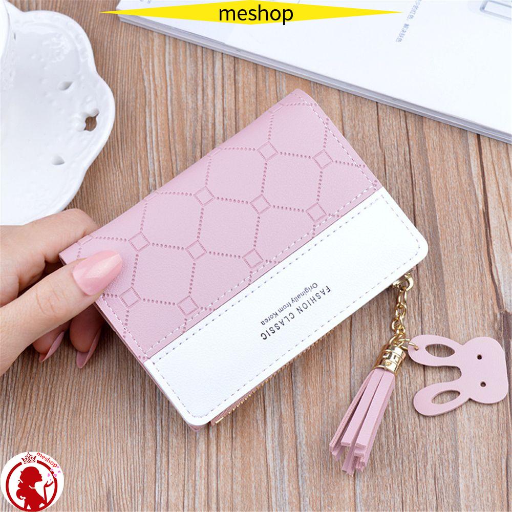 ME Ví Da Ngắn Phối Tua Rua Thời Trang