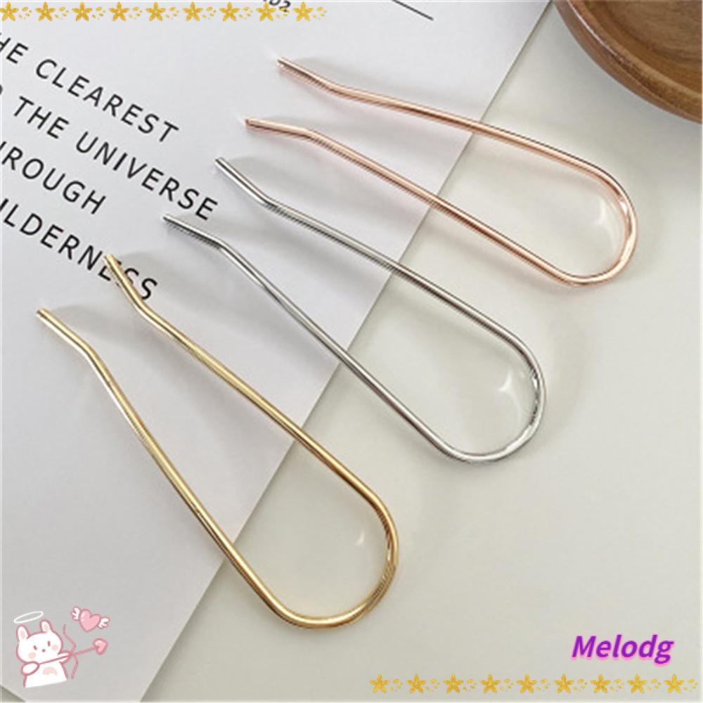 MELODG Kẹp Tóc Kim Loại Phối Acrylic Thanh Lịch