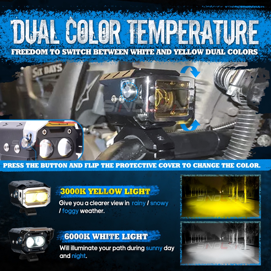 Thanh Đèn LED Mini 41W Ánh Sáng Trắng / Vàng Kèm Vỏ Đèn Pha Chống Thấm Nước Chuyên Dụng Cho Xe Hơi / Xe Máy