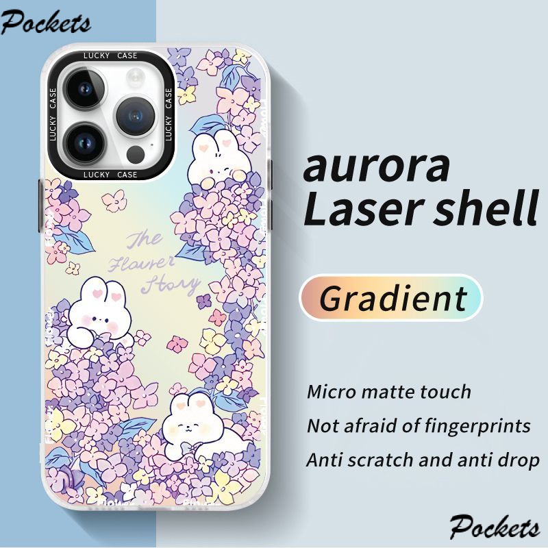 Ốp Điện Thoại Imd In Hình Thỏ Và Hoa Màu Laser Cho iPhonexr12678plusins IMD1314 Apple 6QGV Promax