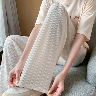 CHUMIAN Quần Dài Lưng Cao Dáng Rộng Vải Lụa Mát Thời Trang Xuân Thu Trẻ Trung Cho Nữ