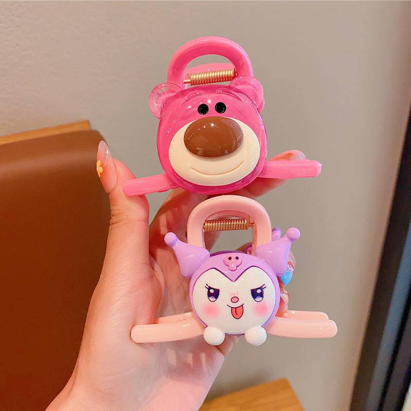 Kẹp Tóc Hình Gấu / Dâu Tây Hoạt Hình Dễ Thương Cho Bé Gái