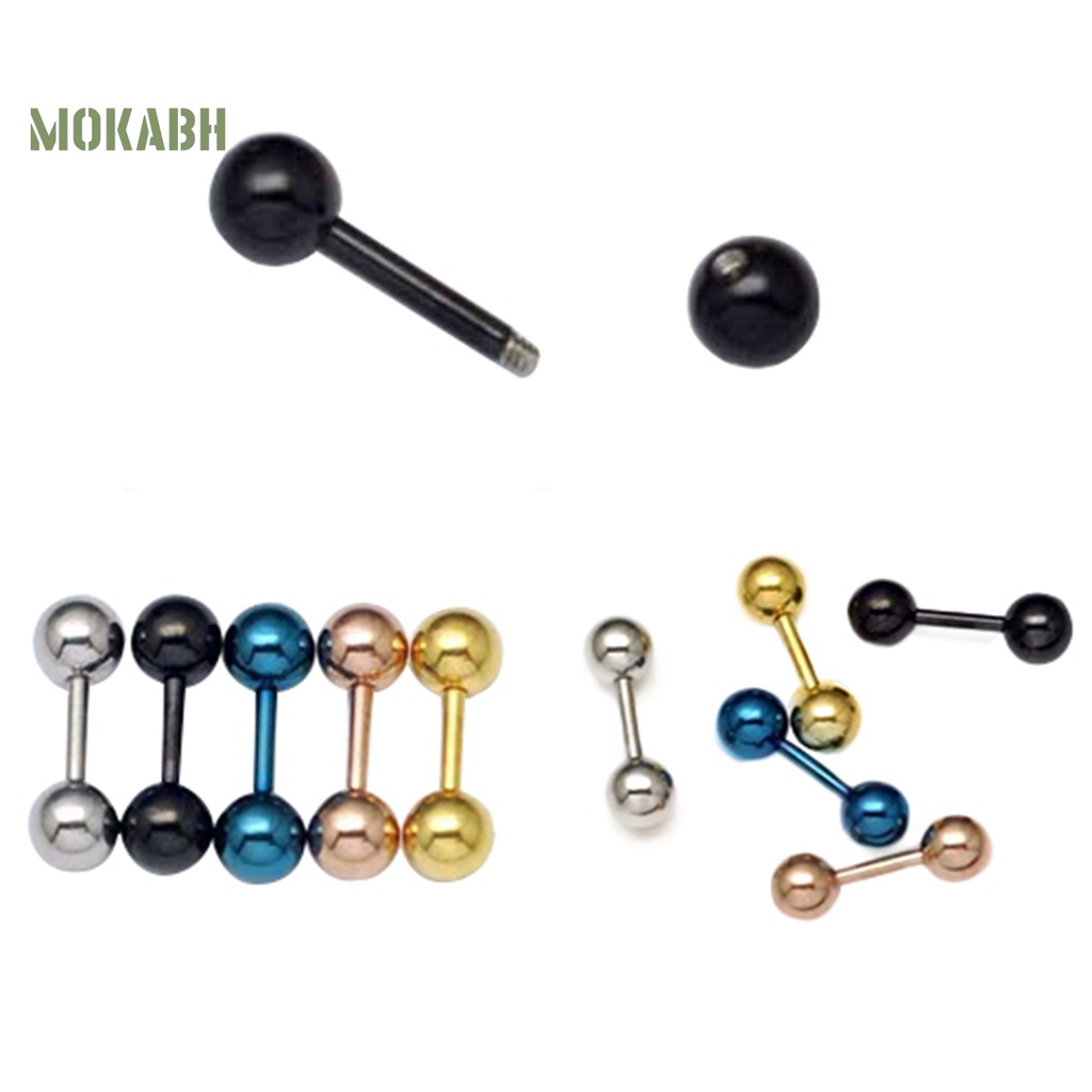 [Mok Abh] Khuyên Tai Quả Bóng Phong Cách Punk Đơn Giản Chống Mài Mòn Cho Nam