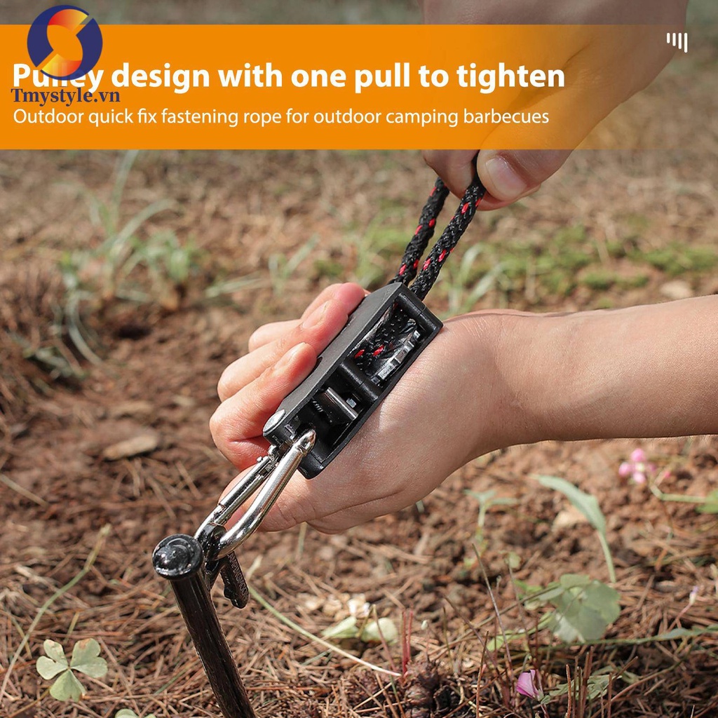 Ròng Rọc Điều Chỉnh Được Màu Đen Treo Dây Thừng Lều Trại