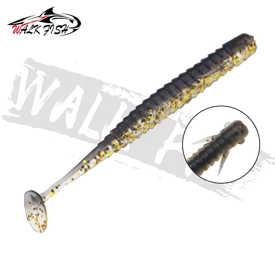 Set 10 Mồi Câu Cá Giả Hình Chữ T 75mm / 45mm Bằng PVC Mềm