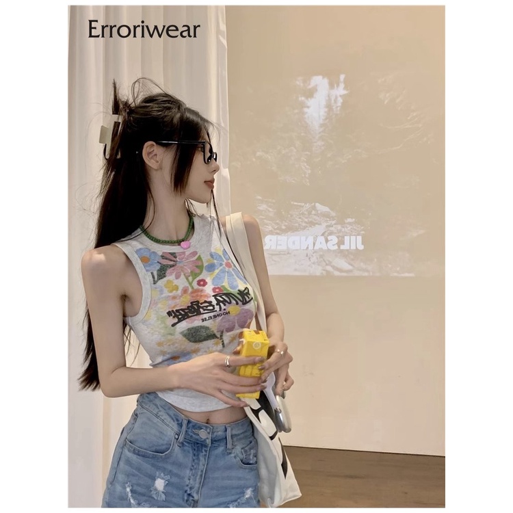Áo sát nách nữ Erroriwear in hoa nhiều màu sắc thời trang 2023 cho nữ