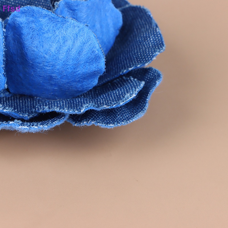 1 Vòng Cổ Choker Jean Xanh Dương Nhiều Lớp Mặt Hoa Thời Trang Cho Nữ