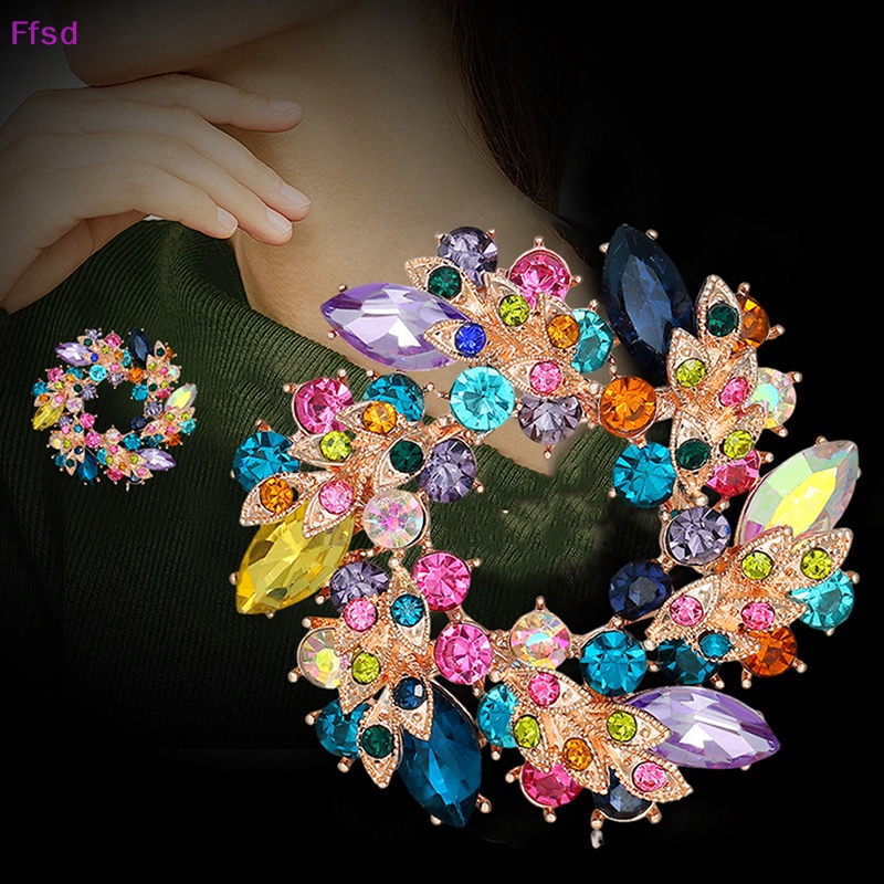 {Ffsd} Trâm Cài Áo Hình Hoa Bauhinia Pha Lê Thời Trang Phụ Kiện Quần Áo Khăn Choàng * Bán Chạy