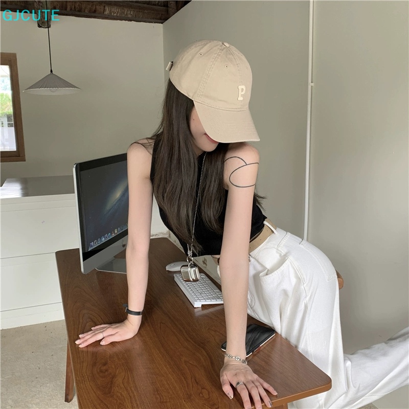 Áo Dệt Kim Sát Nách Cổ Tròn Màu Trơn Thời Trang Mùa Hè Cho Nữ