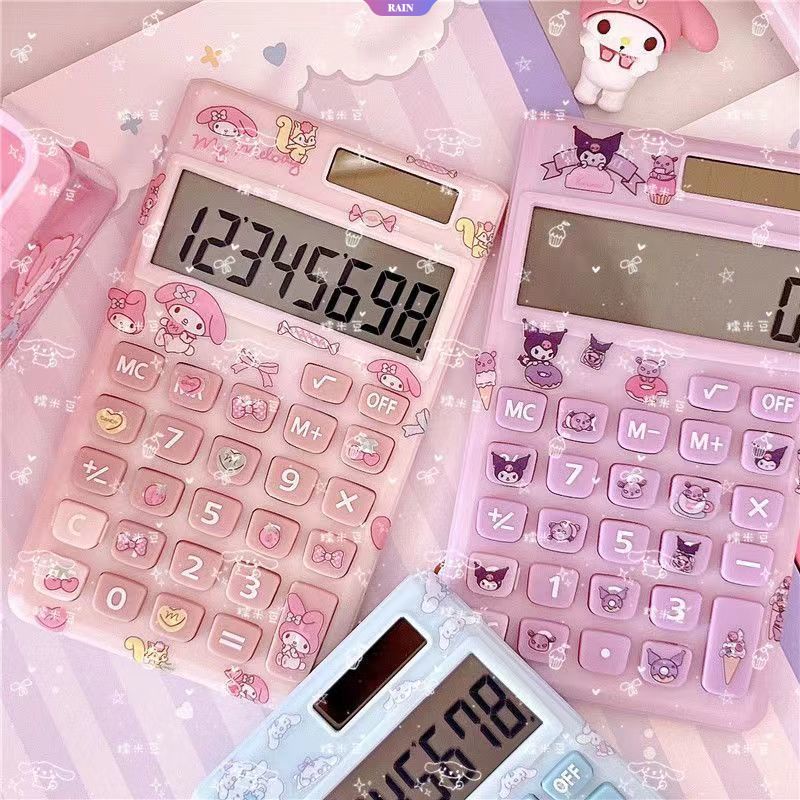 SANRIO Máy Tính Điện Tử Mini Tự Làm Họa Tiết Cinnamoroll Kuromi My Melody Hoạt Hình Dễ Thương Cho Học Sinh Tiểu Học [RAIN]