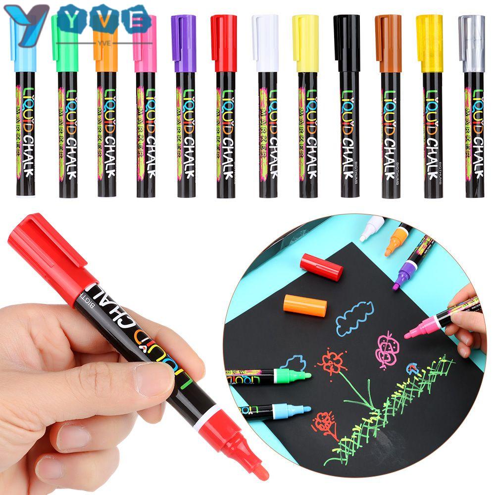 YVE Set 12 Bút Lông Viết Bảng / Kính / Kim Loại / Nhựa