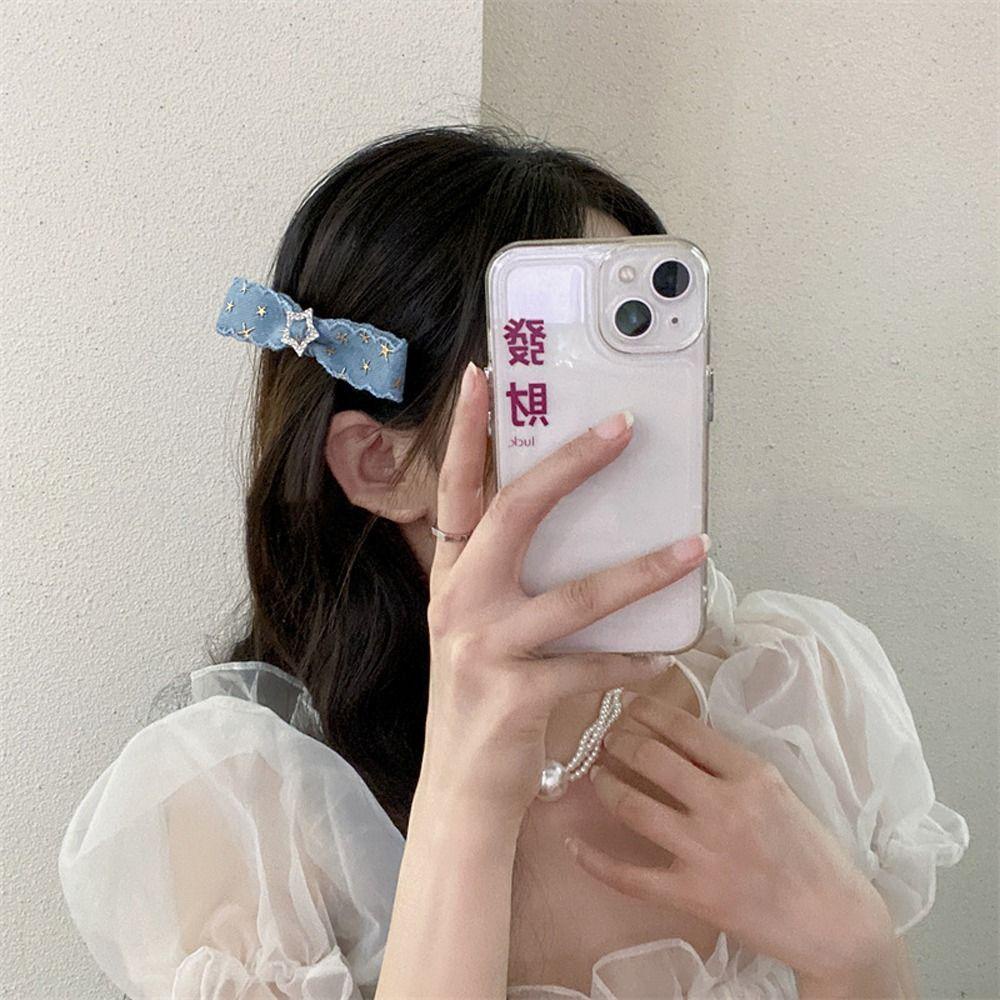 NICKOLAS Kẹp Tóc Hình Nơ / Ngôi Sao Phong Cách Hàn Quốc Cho Nữ