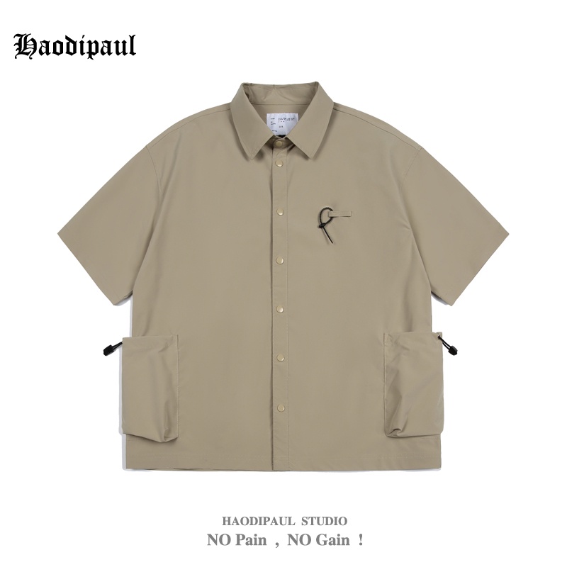 Áo Sơ Mi Ngắn Tay Màu Sắc Đơn Giản Dễ Phối Đồ Phong Cách Đường Phố Mỹ