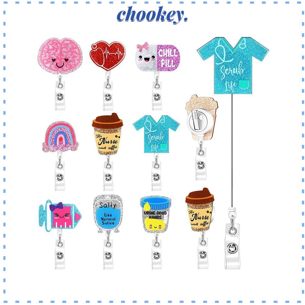 CHOOKEY Set 9 Móc Khóa Y Tá Bằng Acrylic Có Thể Thu Gọn Cho Văn Phòng