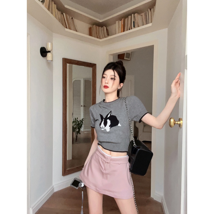 Áo Thun 100% Cotton Tay Ngắn Phong Cách Hàn Quốc Cho Nữ