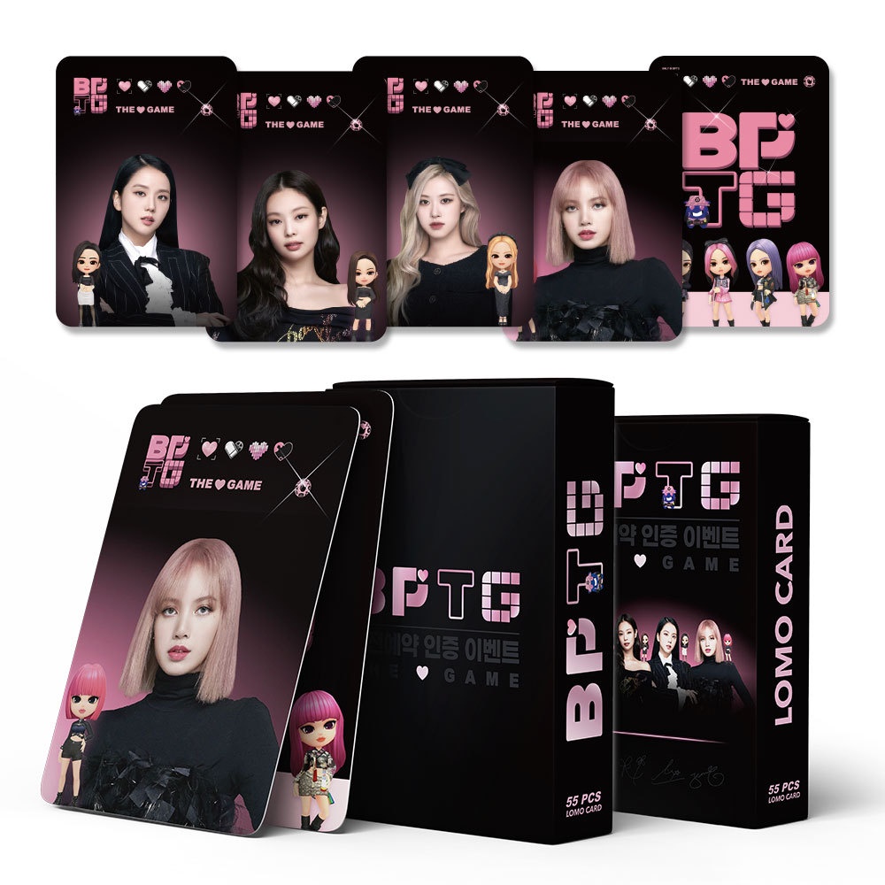 55pcs/box BLACK-PINK THE GAME Photocards LISA ROSE JENNIE JISOO Lomo Cards BPTG Black Pink Kpop Postcards New Arrivals