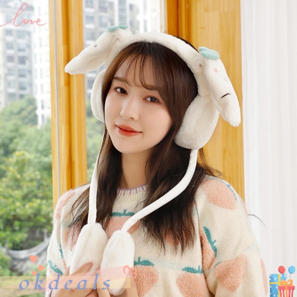 OKDEALS Mũ Tai Thỏ Bông Chụp Tai Chống Gió Bảo Vệ Tai Cho Học Sinh