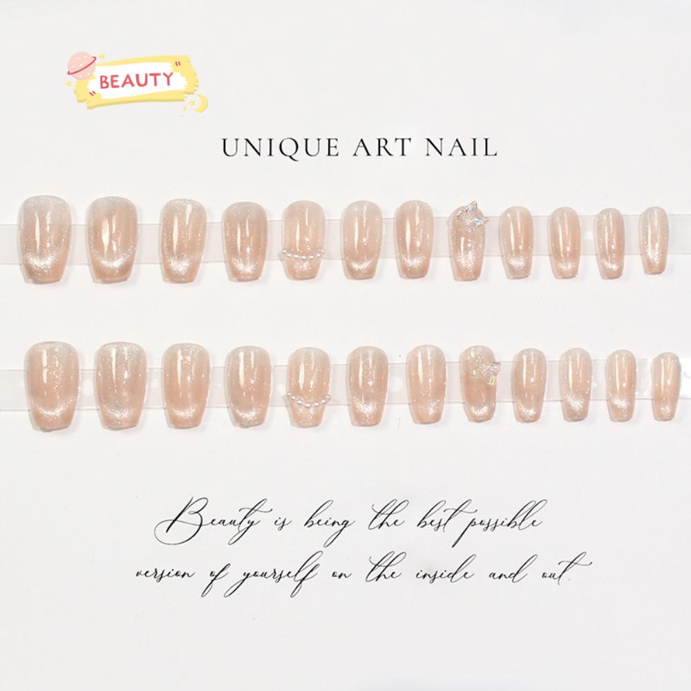 BEAUTY Bộ 24 Móng Tay Giả Dáng Dài Màu Gradient Thời Trang Cho Nữ