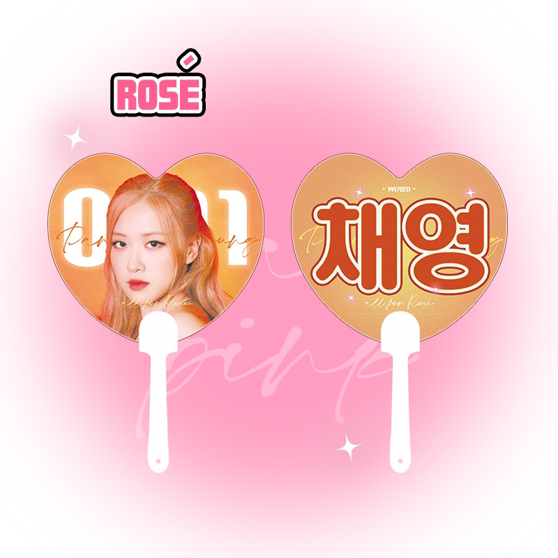 Quạt Cầm Tay Hình Trái Tim Nhóm Nhạc BLACKPINK