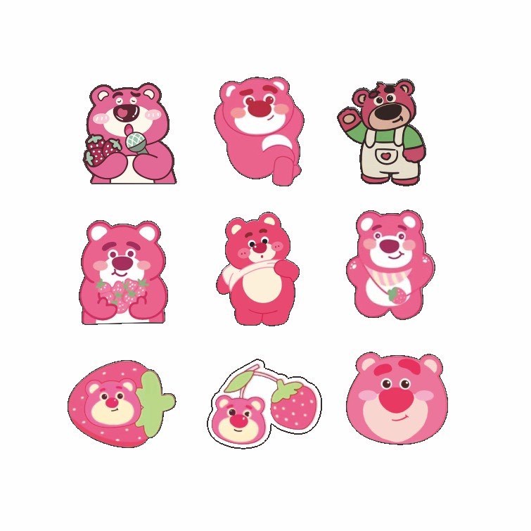 Pin cài balo gấu dâu size lớn, ghim cài huy hiệu dễ thương losto