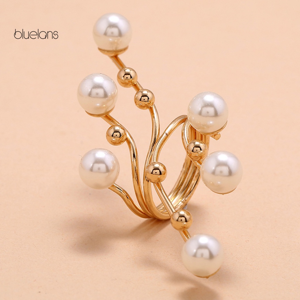 Nhẫn Hở Đính Ngọc Trai Nhân Tạo Kiểu Dáng Thanh Lịch Thời Trang