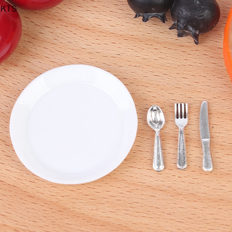 Set 4 Chén Đĩa Bằng Nhựa Xinh Xắn Dùng Để Trang Trí Nhà Búp Bê