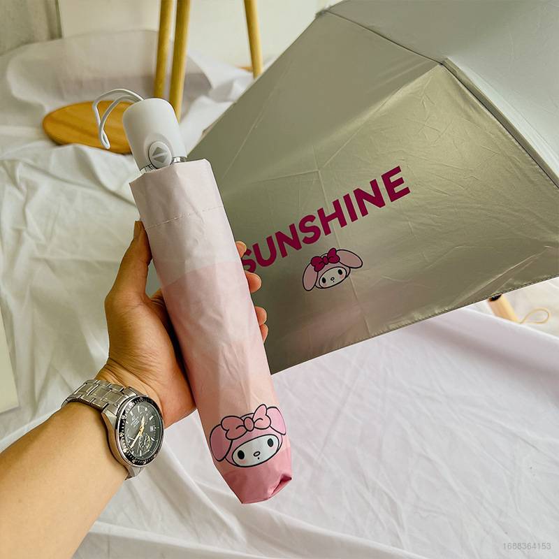 SANRIO Dù Gấp Tự Động 3 Khúc Họa Tiết Melody Dễ Thương Chống Tia UV