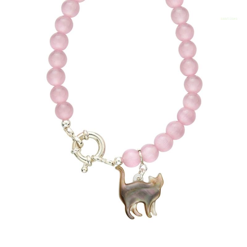 Vòng Cổ Choker Đính Hạt Nhựa Màu Hồng Xinh Xắn Thời Trang