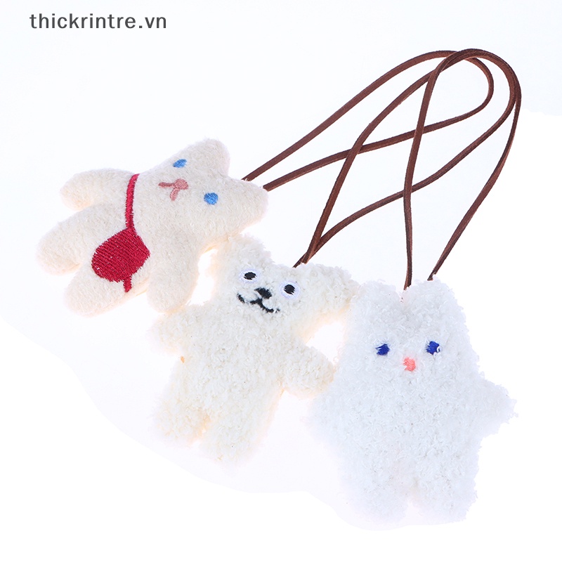 Móc Khóa Nhỏ Thêu Hình Gấu / Thỏ Dễ Thương Dùng Trang Trí Túi Xách / Tên Trẻ Em