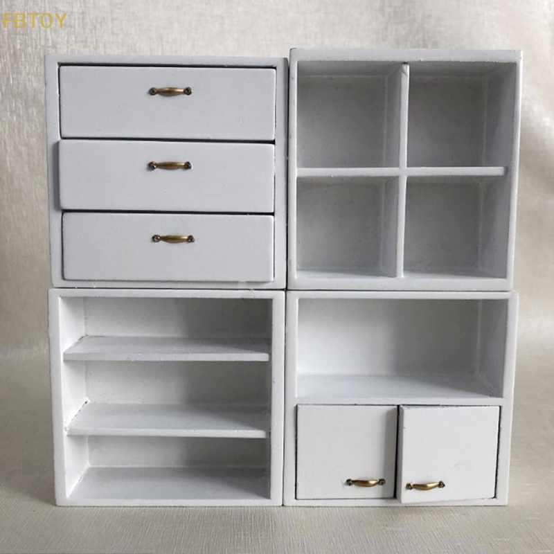 Tủ Nội Thất Phòng Khách 4 Đoạn Tỉ Lệ 1 / 12 Trang Trí Nhà Búp Bê