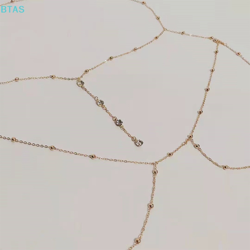 Phụ Kiện Dây Xích Tua Rua Chéo Ngực Đính Đá Quyến Rũ Cho Nữ Mặc Bikini Đi Biển