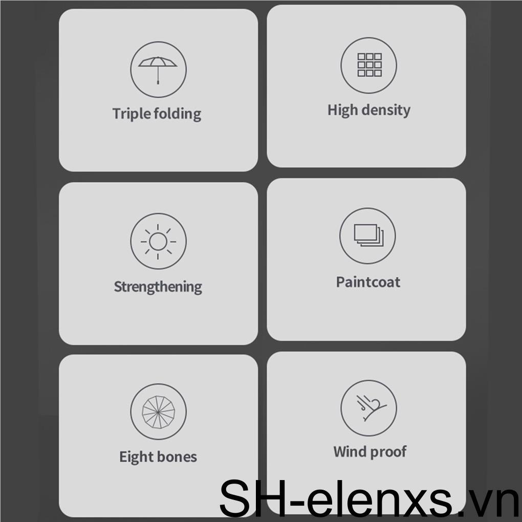 Dù Tự Động 12 Ribs Có Đèn LED Kẻ Sọc Phản Quang Ban Đêm Cho Nam Và Nữ