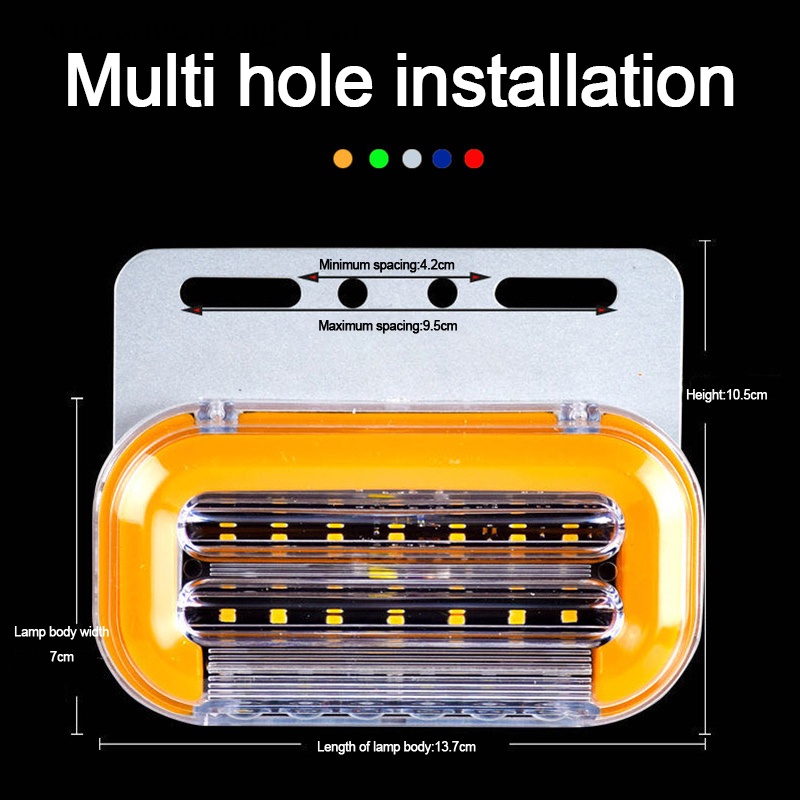 1 Đèn LED Tín Hiệu 12V Gắn Hông Xe Hơi Xe Tải