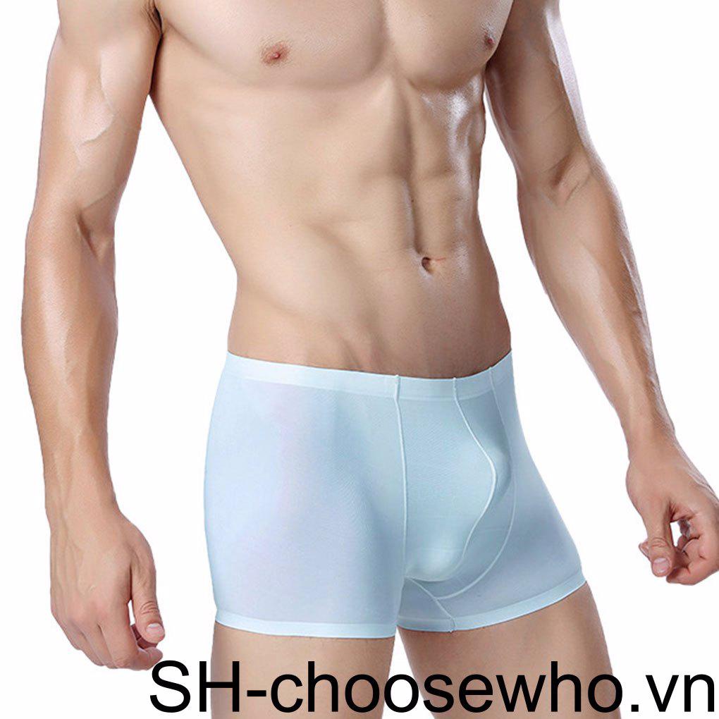 Quần Lót Boxer Vải Lụa Lạnh Mỏng Thời Trang Mùa Hè Gợi Cảm Dành Cho Nam