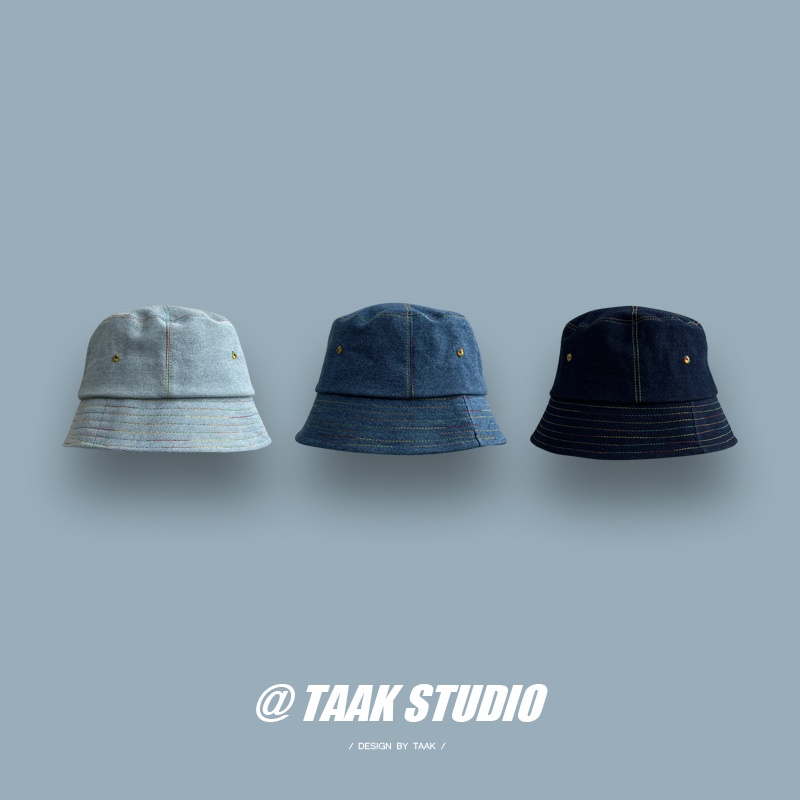Nón Tai Bèo Denim Chống Nắng Màu Cầu Vồng Kiểu Hàn Quốc Thời Trang Mùa Hè Cho Nam Và Nữ