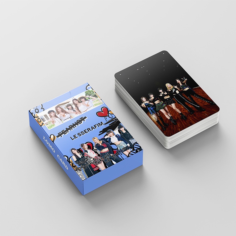 LE SSERAFIM LOMO Card Set 55 Tấm Thẻ Ảnh Hình Nhóm Nhạc KPOP