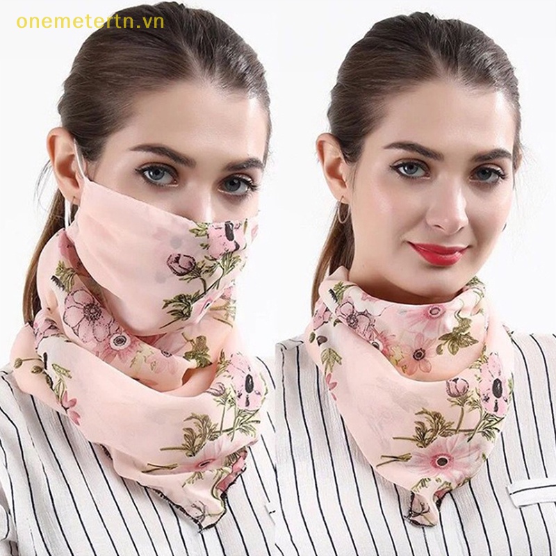 1 Khẩu Trang Chống Nắng Chống Bụi Bằng Lụa Có Móc Tai Dùng Khi Chạy Bộ / Đạp Xe Ngoài Trời