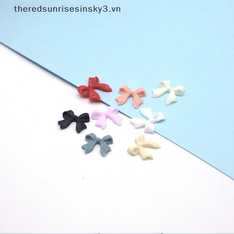 Bộ 50 HạT ĐíNh Trang Trí MóNg HìNh Nơ 3D 11x11mm