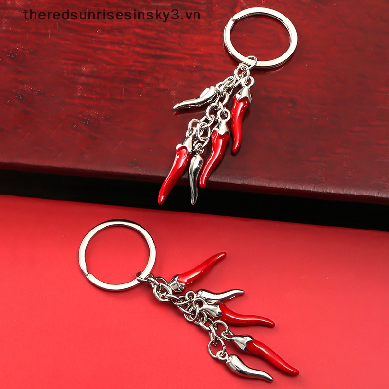 # # Móc Khóa Hình Quả Ớt Đỏ Mini Bằng Hợp Kim Thời Trang Sáng Tạo Phụ Kiện Móc Khóa Xe Hơi / Túi Xách