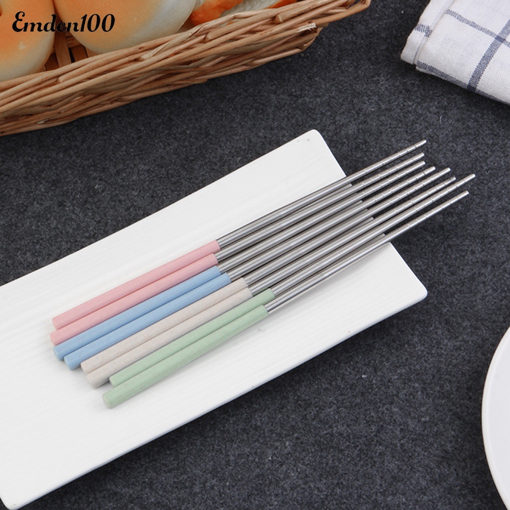 Đôi Đũa Bằng Thép Không Gỉ Chống Trượt Cách Nhiệt Tiện Dụng