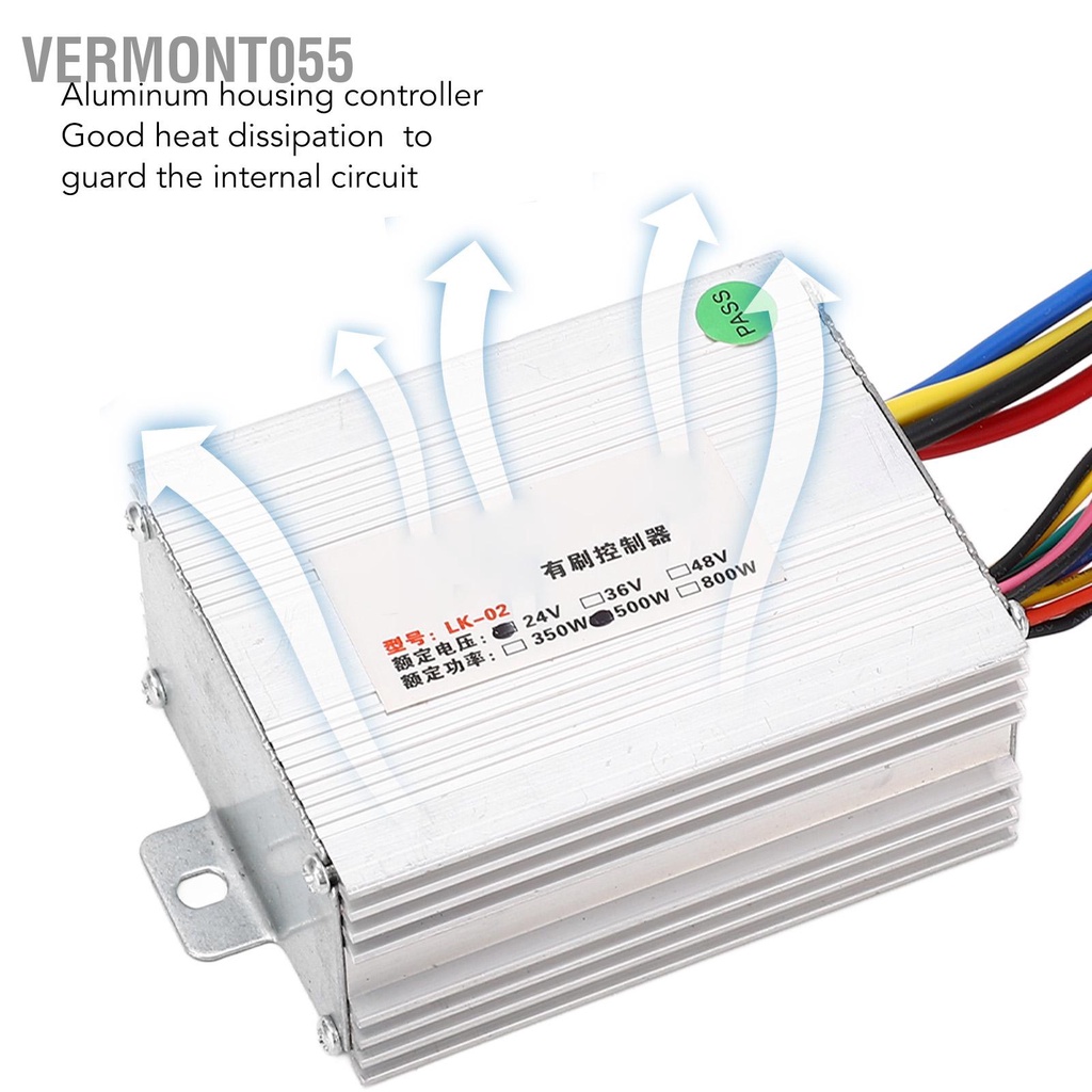 Vermont055 Bộ điều khiển động cơ tốc độ 24V 500W và bàn đạp ga có phím khóa cho xe điện Scooter