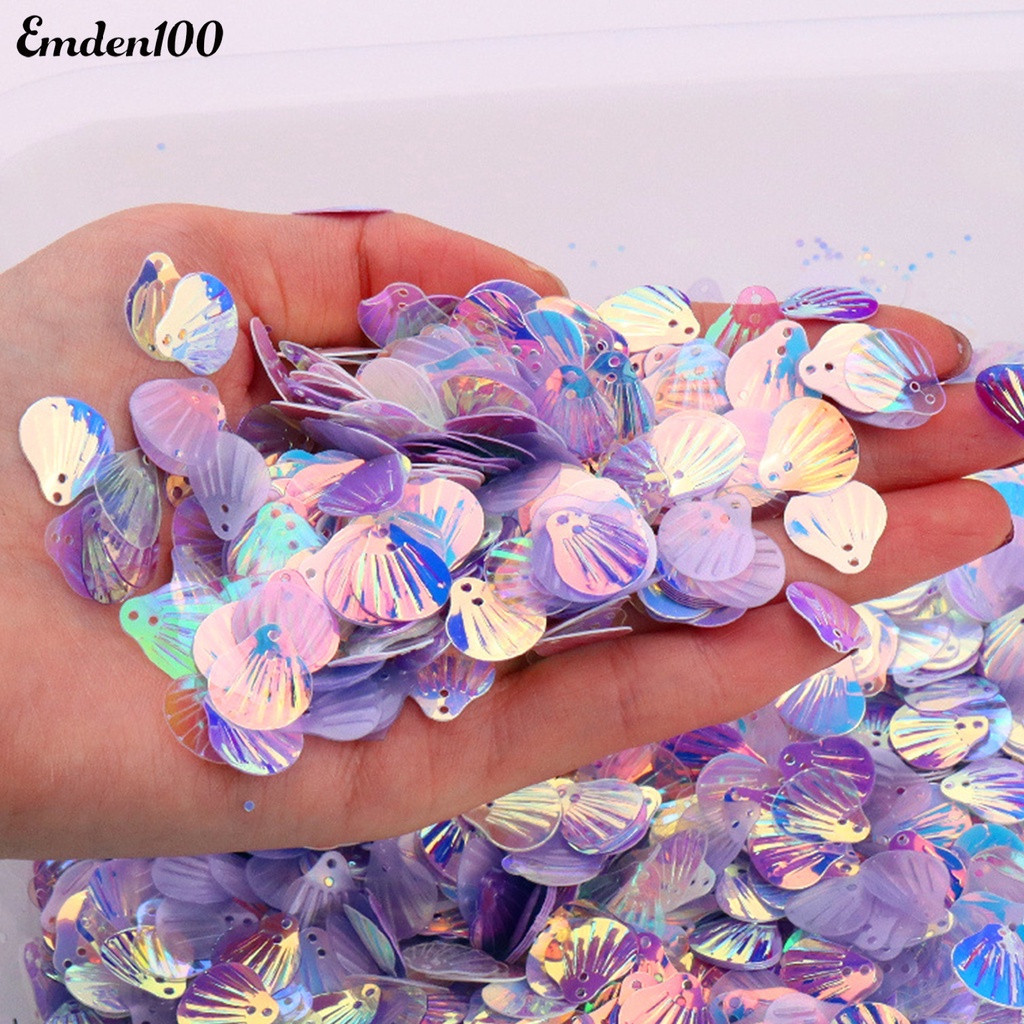 [EMDEN] Kim Sa Hologram Hình Vỏ Sò / Oval Nhỏ Gọn Nhiều Màu Sắc Trang Trí Hàng Ngày Sử