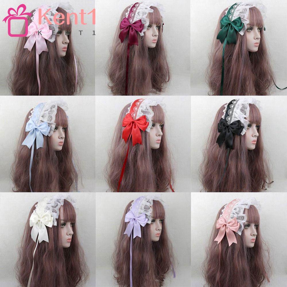 KENT1 Băng Đô Ren Đính Nơ Phong Cách Gothic Ngọt Ngào Cho Nữ